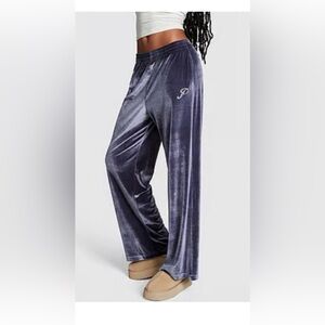 PINK victoria's Secret wide leg velour bling pants sz small rhinestone velvet